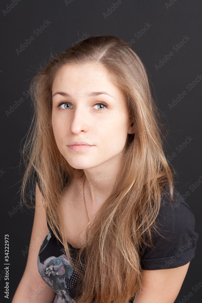 Portrait of attractive smiling girl Portrait of attractive smiling girl
