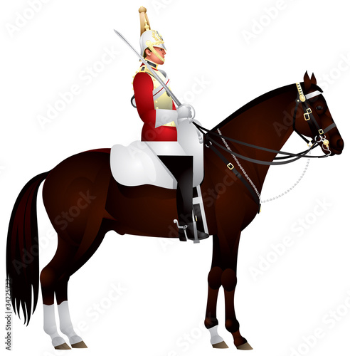Horse guardsman in vector
