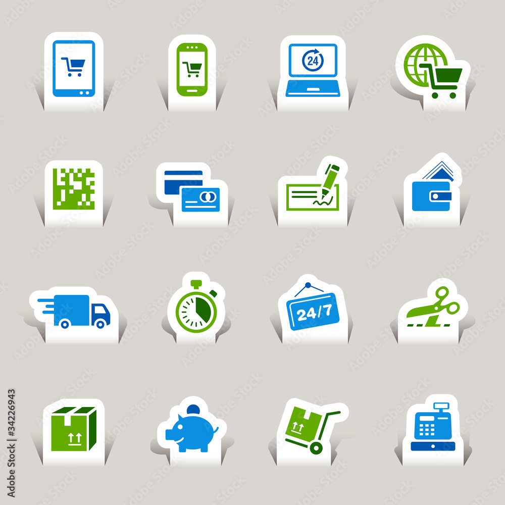 Papercut - Shopping icons