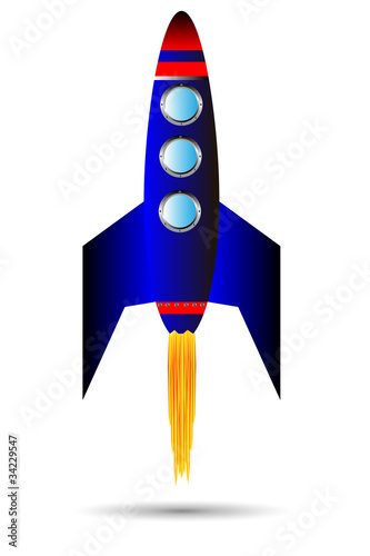 Starting blue rocket