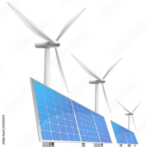 solar cells and wind generator