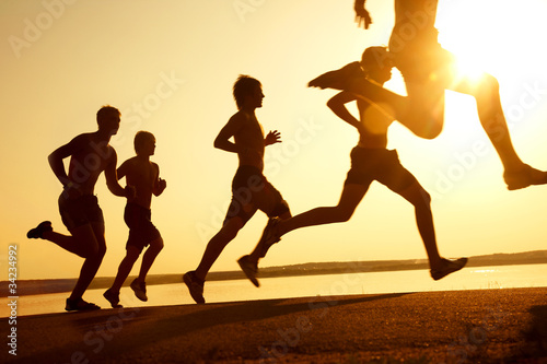 running on the beach