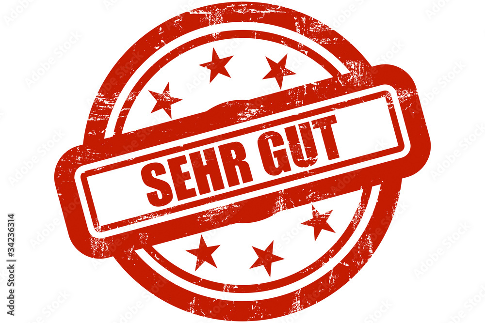 Sternen Stempel rot SEHR GUT StockIllustration Adobe Stock