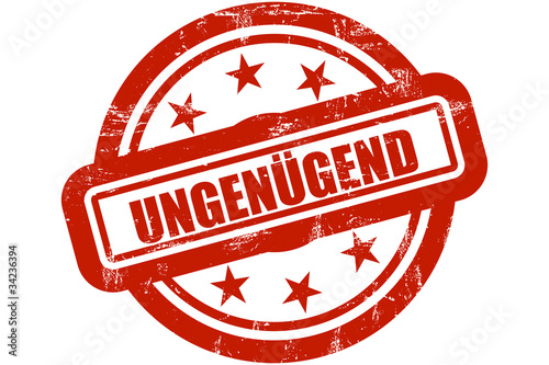 Sternen Stempel rot UNGENÜGEND