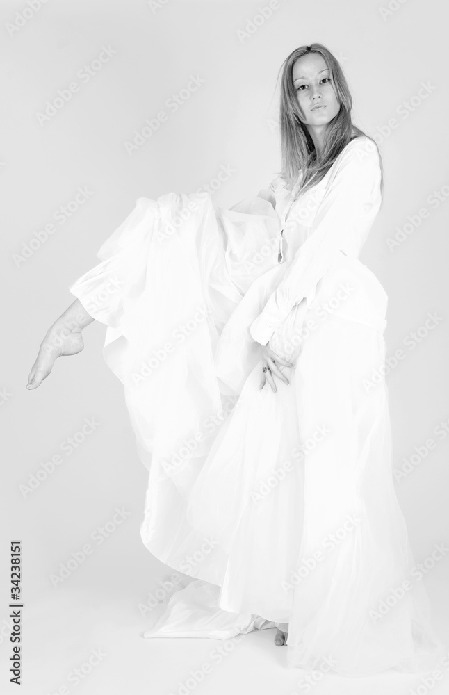 Monochrome shot of ballet dancer Monochrome shot of ballet dancer