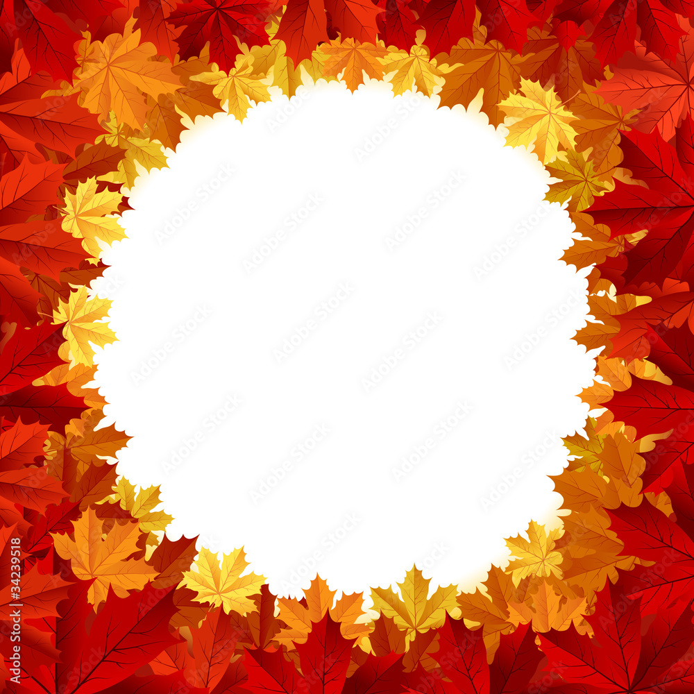 Frame with autumn maple leafs. Vector illustration. Frame with autumn maple leafs. Vector illustration.