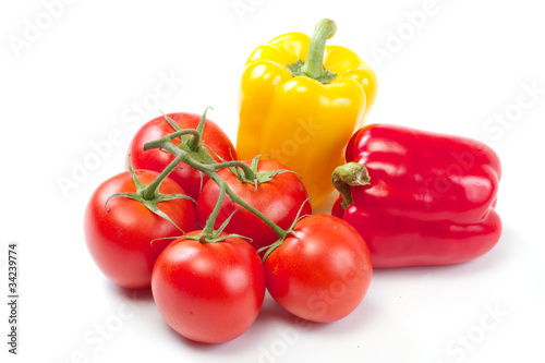 Fresh sweet pepper, tomato