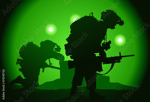 Two US soldiers used night vision goggles