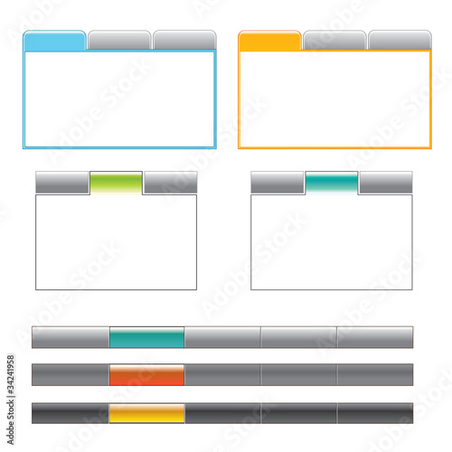 4 tab boxes and 3 navigation menus