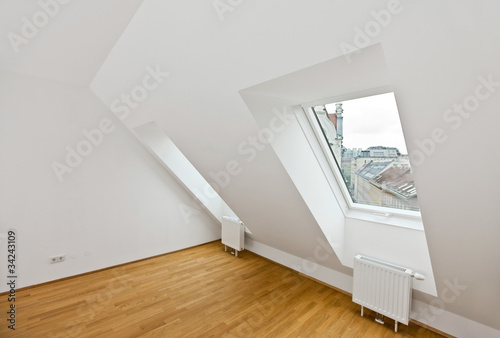 attic flat with wooden floor