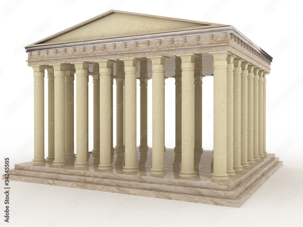 Fototapeta premium Greek marble building on a white background №2