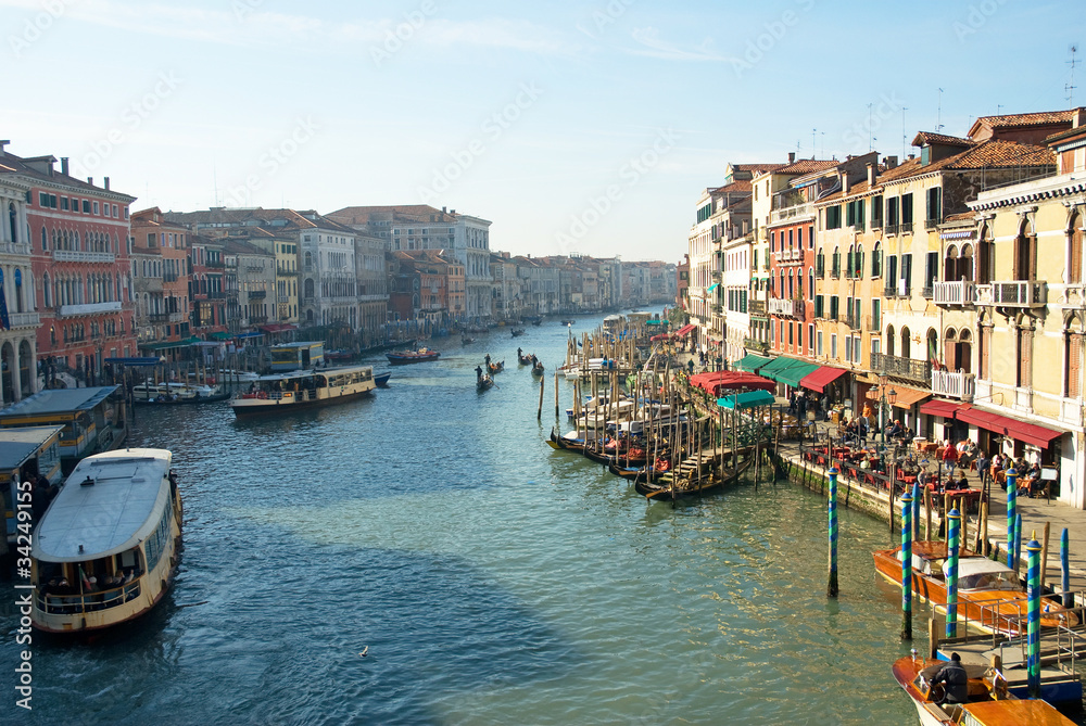 Venice the grand canal view from Rialto bridge