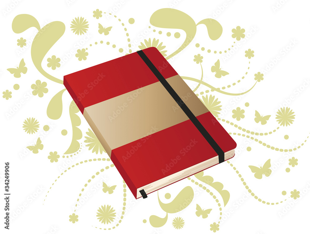 Caderno vermelho de anotações