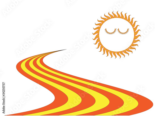 Sun on the road