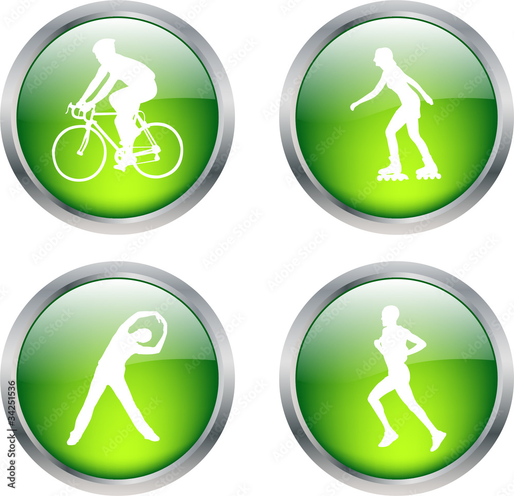 glossy buttons with recreation symbols - vector glossy buttons with recreation symbols - vector