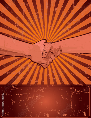 Labor Day Design with worker’s handshake