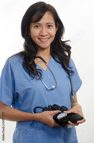 Attractive asian filipino nurse doctor healthcare worker