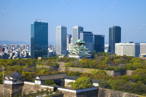 大阪城と周辺の街並