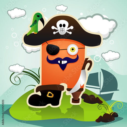 caricatura de un pirata en vector