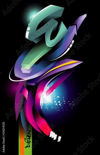 diseño tridimensional abstracto en color