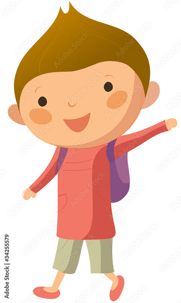 Portrait of happy boy with school bag Portrait of happy boy with school bag