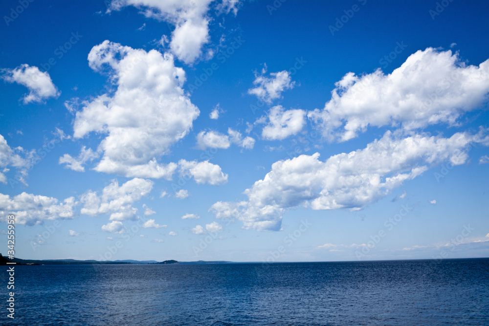 Blue Sky with big lake