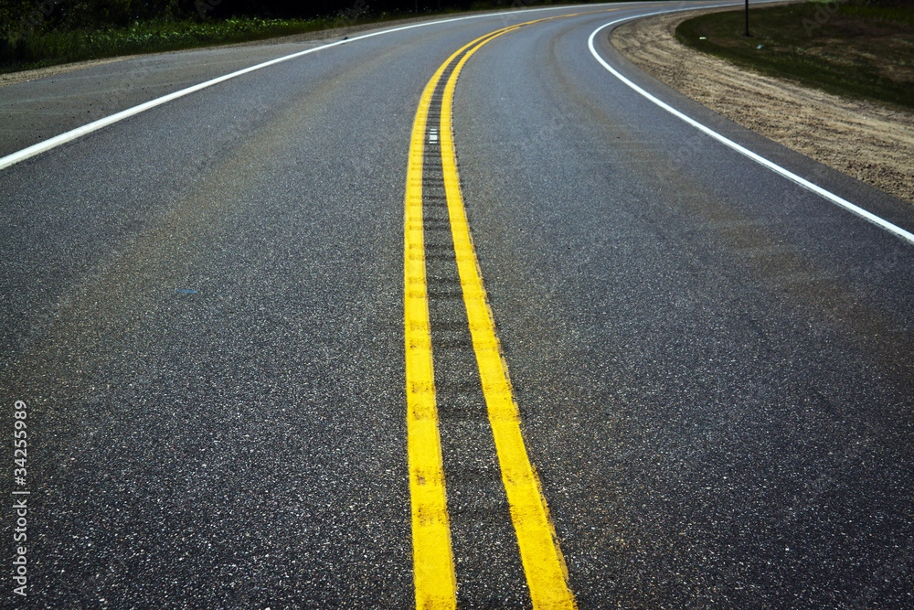 Asphalt Background with yellow stripes