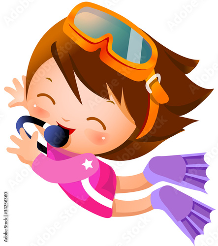 Girl snorkeling