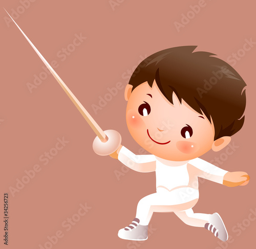 Boy in fencing costume