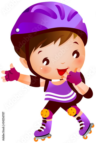 Boy on rollerblades