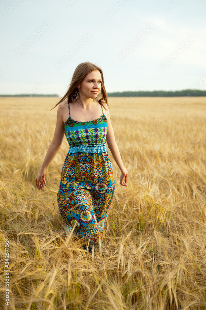 Young happy woman in field Young happy woman in field