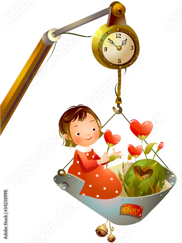 Girl sitting in a wings wheel