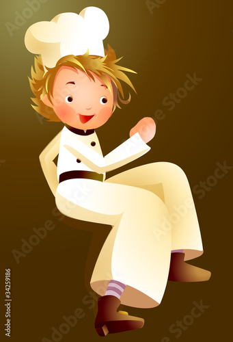 Portrait of boy in chef uniform