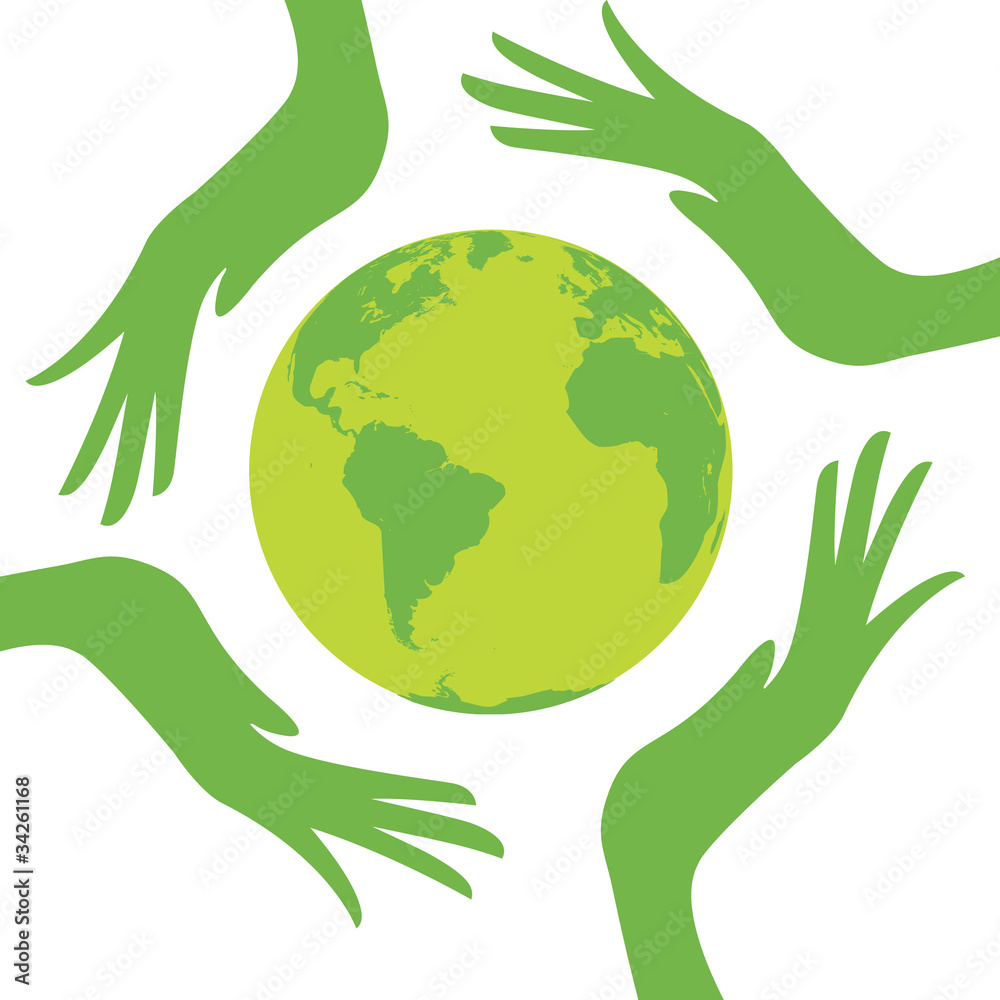 earth protected by hands. earth protected by hands.