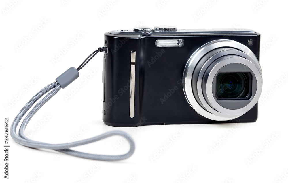 black camera with sliding lens