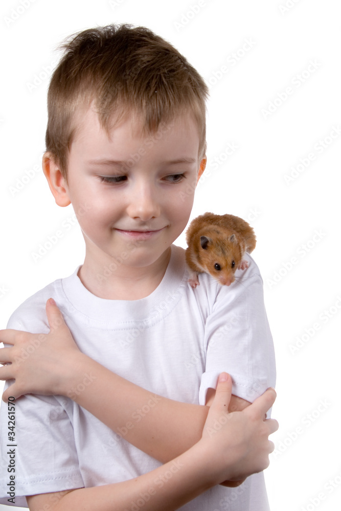 Boy with a hamster