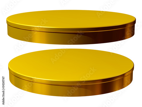 Untersetzer, Podest in Gold, zwei Perspektiven