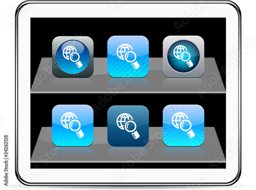 Global search blue app icons.