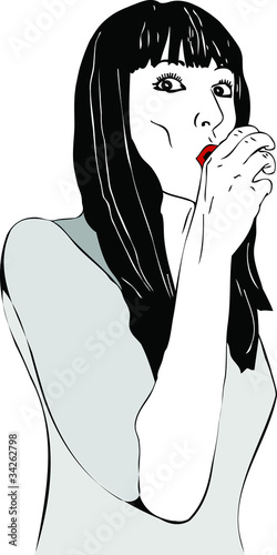 she covered her mouth