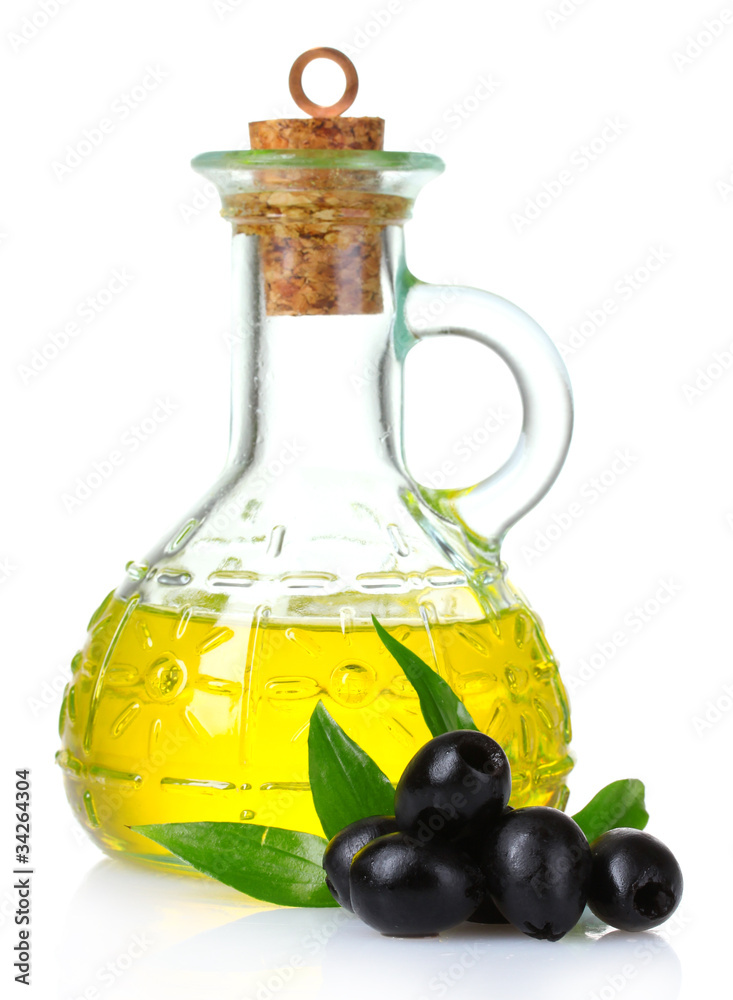 olive oil and olives on white background olive oil and olives on white background