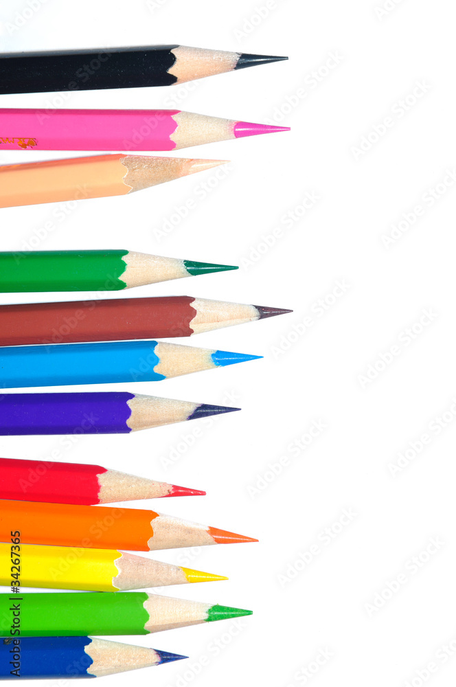 Colour pencils isolated on white background Colour pencils isolated on white background