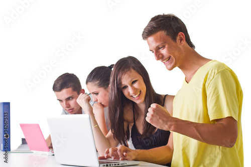 Teenagers surfing the web
