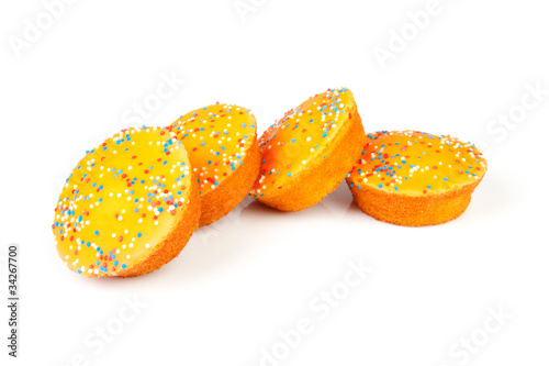 Four orange cake cookies for Dutch soccer