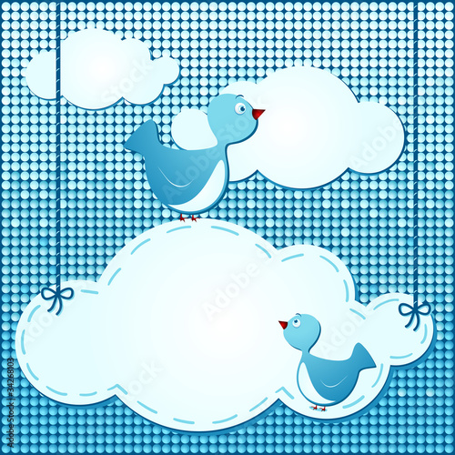 Clouds background with birds