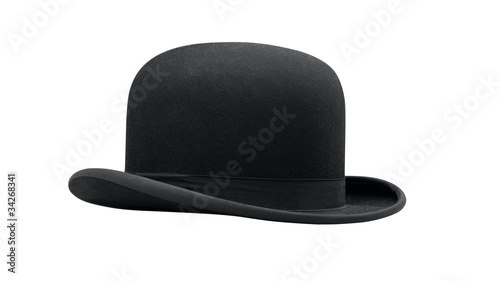 Leinwand Poster a bowler hat isolated on a white background