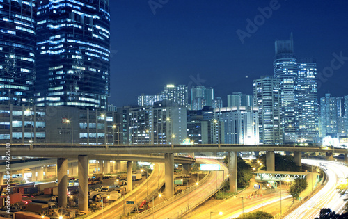 traffic in downtown of Hong Kong