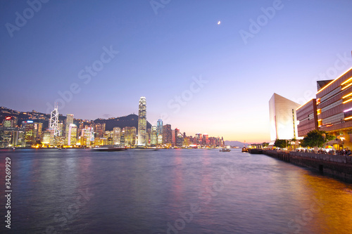 Magic hour of Victoria harbour  Hong Kong