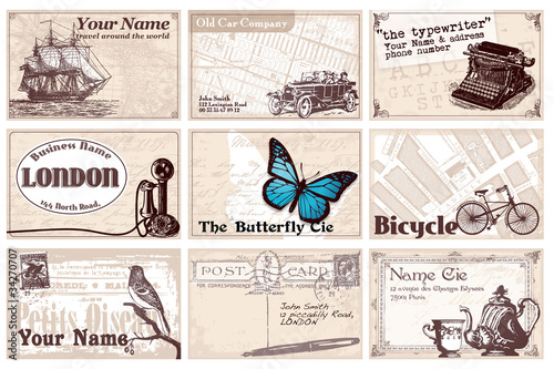12 cartes de visites rétro