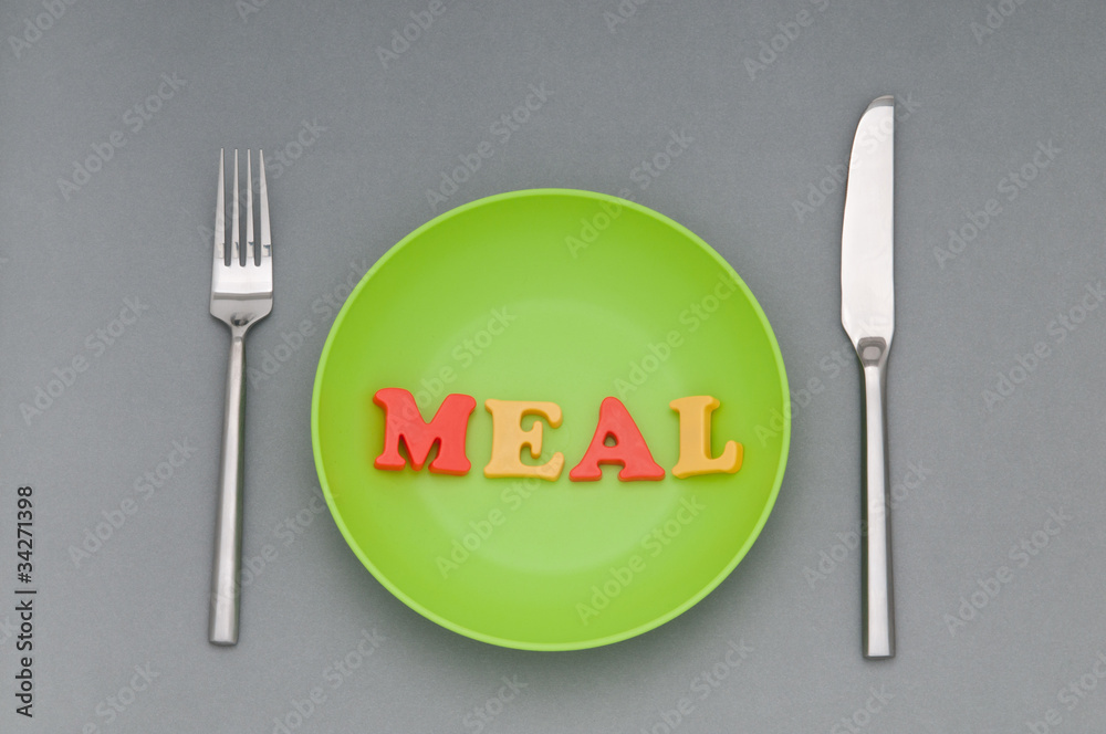 Plate with letters on the white background Plate with letters on the white background