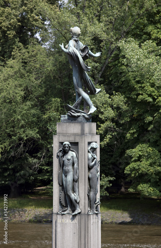 Prague - A statue of Vltava River photo